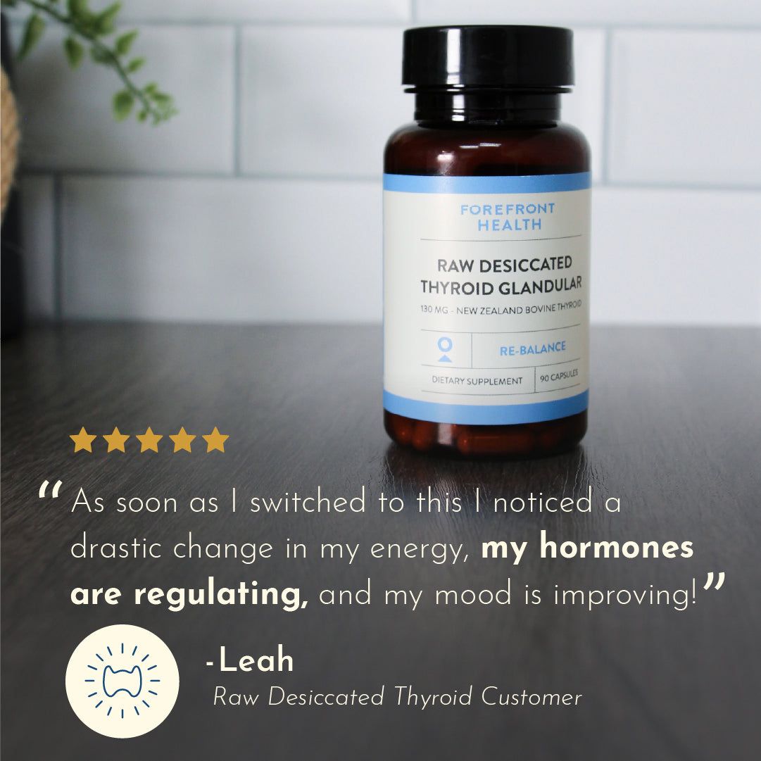 Raw Desiccated Thyroid (130 mg capsules)