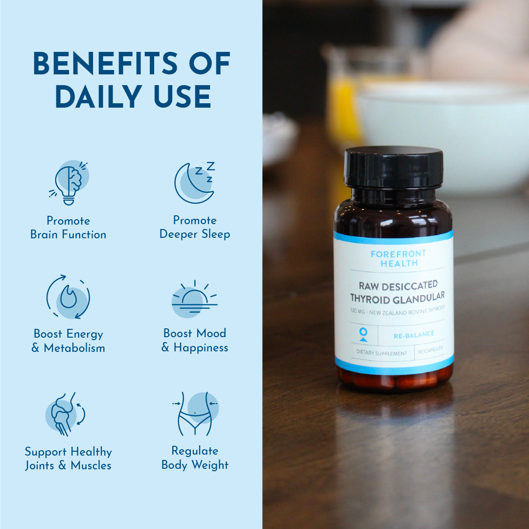 Raw Desiccated Thyroid (130 mg capsules)